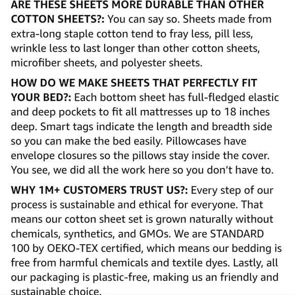 Mayfair Linen 800 Thread Count 100% Egyptian Cotton Sateen Weave Sheet 4-pc set - Picture 11 of 11